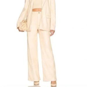 WeWoreWhat - VEGAN LEATHER HIGH RISE DAD PANT - Ivory - 29